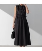 【23区/NIJYUSANKU】の【洗える/撥水加工】ナイロンコットンタフタ ウエストシャーリング ワンピース ブラック系|ID:prp329100004429975