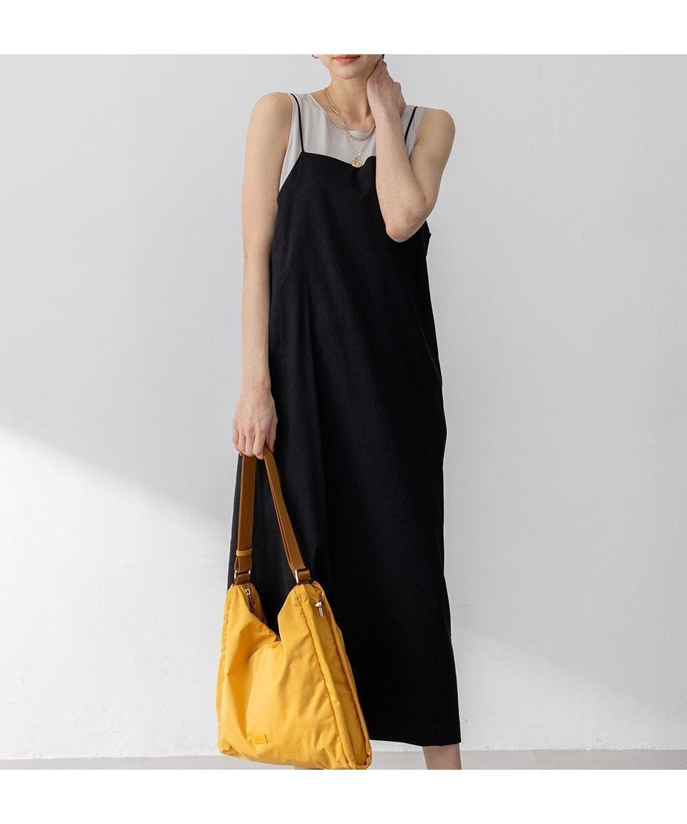 【23区/NIJYUSANKU】の【洗える】リネンレーヨンストレッチ Iライン キャミソール ワンピース インテリア・キッズ・メンズ・レディースファッション・服の通販 founy(ファニー) 　ファッション　Fashion　レディースファッション　Fashion for Women　ワンピース　Dresses　インナー　Innerwear　春　Spring　洗える　Machine Washable　カーディガン　Cardigan, Knitwear　キャミソール　Camisole, Spaghetti Strap Top　ジャケット　Jacket, Outerwear　ストレッチ　Stretch, Stretchy Fabric　ダブル　Double, Double-Breasted　テーパード　Tapered, Tapered Pants　定番　Standard, Basic Item　ブルゾン　Blouson, Bomber Jacket　ベーシック　Basic, Essential　リネン　Linen, Linen Fabric　リラックス　Relax, Relaxed Fit　ワイド　Wide, Wide Fit　S/S・春夏　SS, Spring/Summer, Warm Season　おすすめ　Recommended / Our Picks　夏　Summer　2025年　2025　2025春夏・S/S　Spring/Summer 2025 SS25　ブラック系|ID: prp329100004429982 ipo3291000000034244611