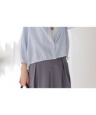 【ジェイ プレス/J.PRESS】の【洗える・接触冷感・吸水速乾】麻STRIPE バンドカラー シャツ ブラウス サックスストライプ系|ID: prp329100004429991 ipo3291000000032643851