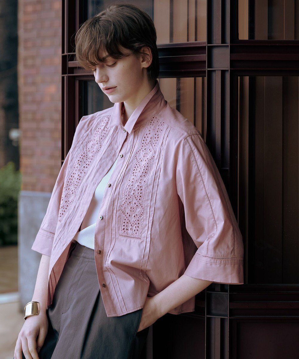 【ジェイ プレス/J.PRESS】の【洗える】セルロースライト刺繍 シャツ ブラウス インテリア・キッズ・メンズ・レディースファッション・服の通販 founy(ファニー) ファッション Fashion レディースファッション Fashion for Women トップス・カットソー Cut & Sew Tops シャツ・ブラウス・オフィスカジュアル Elegant Blouses & Button-Ups コンパクト Compact, Small Size タイプライター Typewriter Fabric, Crisp Cotton トレンド Trend, Trending Now バランス Balance, Style Balance フロント Front, Front Design ワイド Wide, Wide Fit 夏 Summer 春 Spring S/S・春夏 SS, Spring/Summer, Warm Season 洗える Machine Washable ローズピンク系|ID: prp329100004429998 ipo3291000000034295969