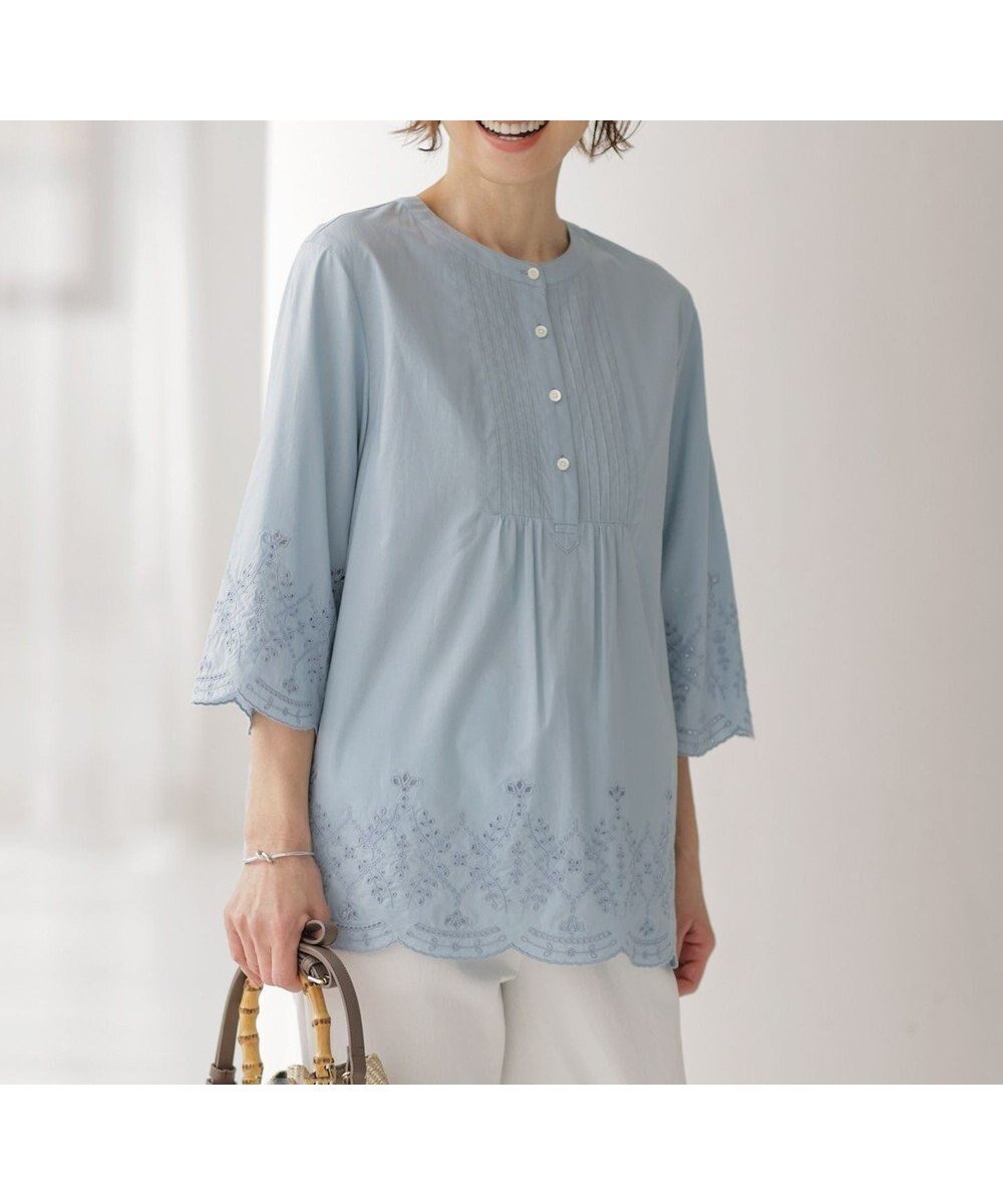 【ジェイ プレス/J.PRESS】の【洗える】セルロースライト刺繍 ピンタック ブラウス 人気、トレンドファッション・服の通販 founy(ファニー) ファッション Fashion レディースファッション Fashion for Women トップス・カットソー Cut & Sew Tops シャツ・ブラウス・オフィスカジュアル Elegant Blouses & Button-Ups 春 Spring 洗える Machine Washable スカラップ Scallop, Scalloped Edge タイプライター Typewriter Fabric, Crisp Cotton S/S・春夏 SS, Spring/Summer, Warm Season 夏 Summer other-1|ID: prp329100004430001 ipo3291000000034295972