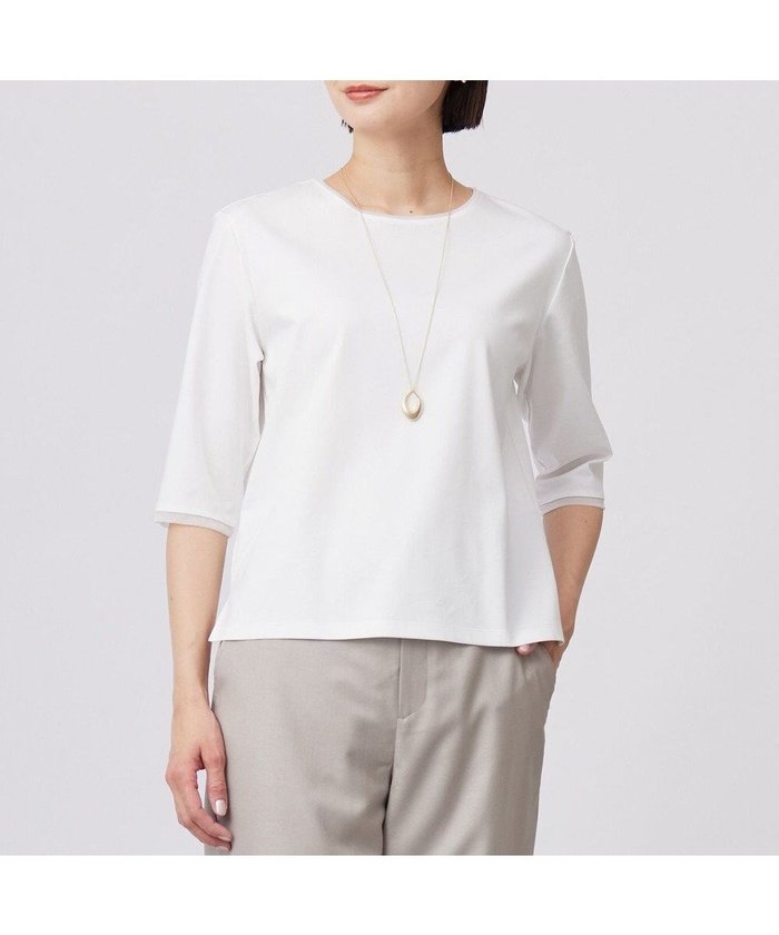 【ジェイ プレス/J.PRESS】の【WEB限定カラーあり・洗える】スムースジャージー カットソー インテリア・キッズ・メンズ・レディースファッション・服の通販 founy(ファニー) https://founy.com/ ファッション Fashion レディースファッション Fashion for Women トップス・カットソー Cut & Sew Tops シャツ・ブラウス・オフィスカジュアル Elegant Blouses & Button-Ups ロングTシャツ・Tシャツ Longline T-Shirts & Tees カットソー・ベーシックTシャツ Cut-and-Sewn Tops / Stretch Tees & Basics インナー Innerwear カットソー Cut and Sewn Top シアー Sheer, See-Through シルケット Silket, Silky Cotton シンプル Simple, Minimal フレア Flare, Flared ベーシック Basic, Essential ワイド Wide, Wide Fit エレガント 上品 Elegant 夏 Summer 春 Spring S/S・春夏 SS, Spring/Summer, Warm Season 洗える Machine Washable 秋 Autumn |ID: prp329100004430014 ipo3291000000034452213