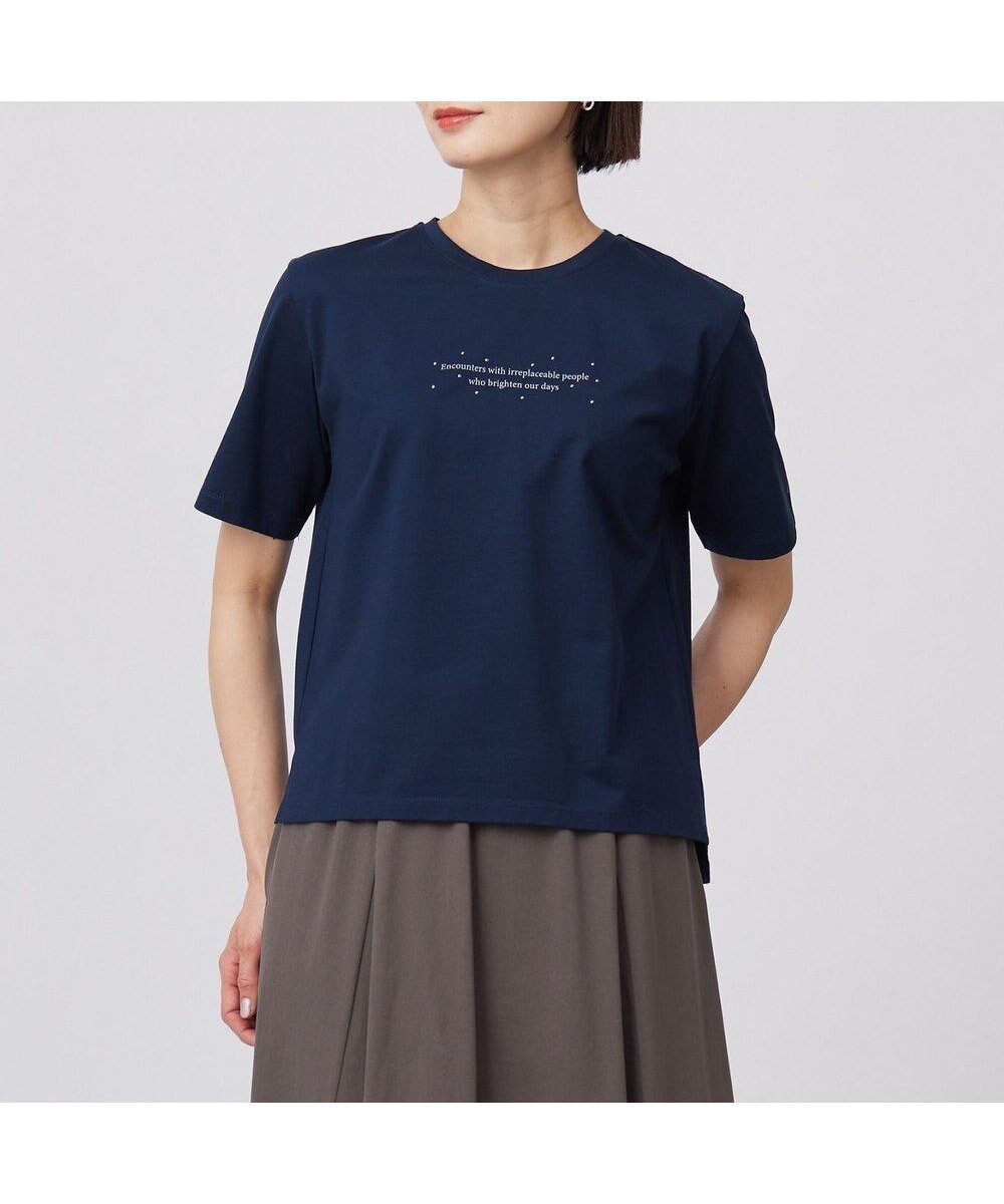 【ジェイ プレス/J.PRESS】の【洗える】ロゴTEE カットソー 人気、トレンドファッション・服の通販 founy(ファニー) 　ファッション　Fashion　レディースファッション　Ladies' Fashion Online　トップス・カットソー　Tops/Tshirt　シャツ/ブラウス　Shirts/Blouses　ロング / Tシャツ　T-Shirts　カットソー　Cut and Sewn　インナー　Inner　カットソー　Cut And Sew　コンパクト　Compact　シルケット　Mercerization　ジャージ　Jersey　スリット　Slit　プリント　Print　ワンポイント　One Point　夏　Summer　春　Spring　S/S・春夏　Ss・Spring/Summer　洗える　Washable　 other-1|ID: prp329100004430025 ipo3291000000032659161