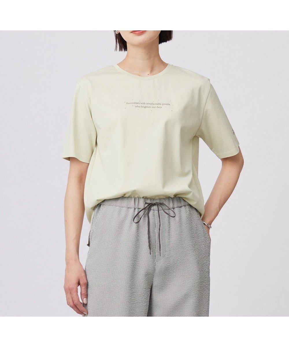 【ジェイ プレス/J.PRESS】の【洗える】ロゴTEE カットソー インテリア・キッズ・メンズ・レディースファッション・服の通販 founy(ファニー) ファッション Fashion レディースファッション Fashion for Women トップス・カットソー Cut & Sew Tops シャツ・ブラウス・オフィスカジュアル Elegant Blouses & Button-Ups ロングTシャツ・Tシャツ Longline T-Shirts & Tees カットソー・ベーシックTシャツ Cut-and-Sewn Tops / Stretch Tees & Basics インナー Innerwear カットソー Cut and Sewn Top コンパクト Compact, Small Size シルケット Silket, Silky Cotton スリット Slit, Slit Detail プリント Print, Printed Pattern ワンポイント One Point, Statement Accent 夏 Summer 春 Spring S/S・春夏 SS, Spring/Summer, Warm Season 洗える Machine Washable ライム系|ID: prp329100004430025 ipo3291000000034295996