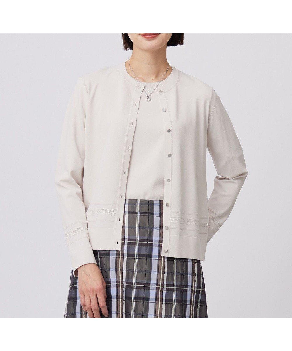 【ジェイ プレス/J.PRESS】の【洗える】RAYON ELITE STRETCH クルーネック カーディガン インテリア・キッズ・メンズ・レディースファッション・服の通販 founy(ファニー) 　ファッション　Fashion　レディースファッション　WOMEN　トップス・カットソー　Tops/Tshirt　カーディガン　Cardigans　エレガント 上品　Elegant　カーディガン　Cardigan　ベーシック　Basic　夏　Summer　春　Spring　S/S・春夏　Ss・Spring/Summer　洗える　Washable　ベージュ系|ID: prp329100004430036 ipo3291000000031792276