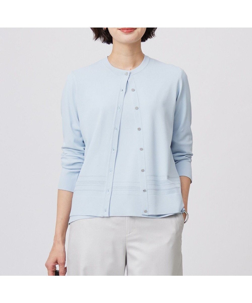 【ジェイ プレス/J.PRESS】の【洗える】RAYON ELITE STRETCH クルーネック カーディガン インテリア・キッズ・メンズ・レディースファッション・服の通販 founy(ファニー) 　ファッション　Fashion　レディースファッション　WOMEN　トップス・カットソー　Tops/Tshirt　カーディガン　Cardigans　エレガント 上品　Elegant　カーディガン　Cardigan　ベーシック　Basic　夏　Summer　春　Spring　S/S・春夏　Ss・Spring/Summer　洗える　Washable　サックス系|ID: prp329100004430036 ipo3291000000031792277
