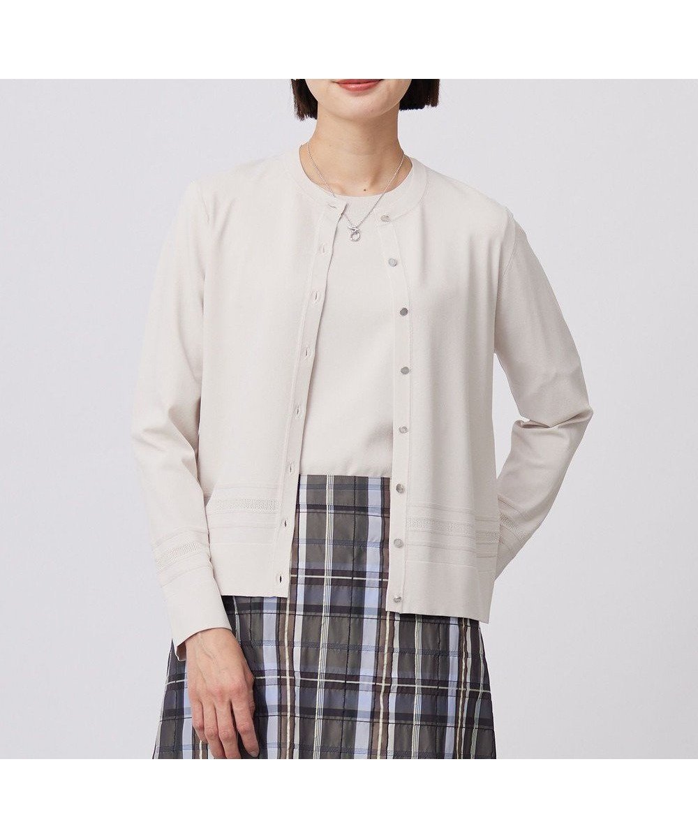 【ジェイ プレス/J.PRESS】の【洗える】RAYON ELITE STRETCH クルーネック カーディガン インテリア・キッズ・メンズ・レディースファッション・服の通販 founy(ファニー) 　ファッション　Fashion　レディースファッション　Fashion for Women　トップス・カットソー　Cut & Sew Tops　カーディガン・羽織り　Layered Style Cardigans　エレガント 上品　Elegant　カーディガン　Cardigan, Knitwear　ベーシック　Basic, Essential　夏　Summer　春　Spring　S/S・春夏　SS, Spring/Summer, Warm Season　洗える　Machine Washable　ベージュ系|ID: prp329100004430036 ipo3291000000033010615