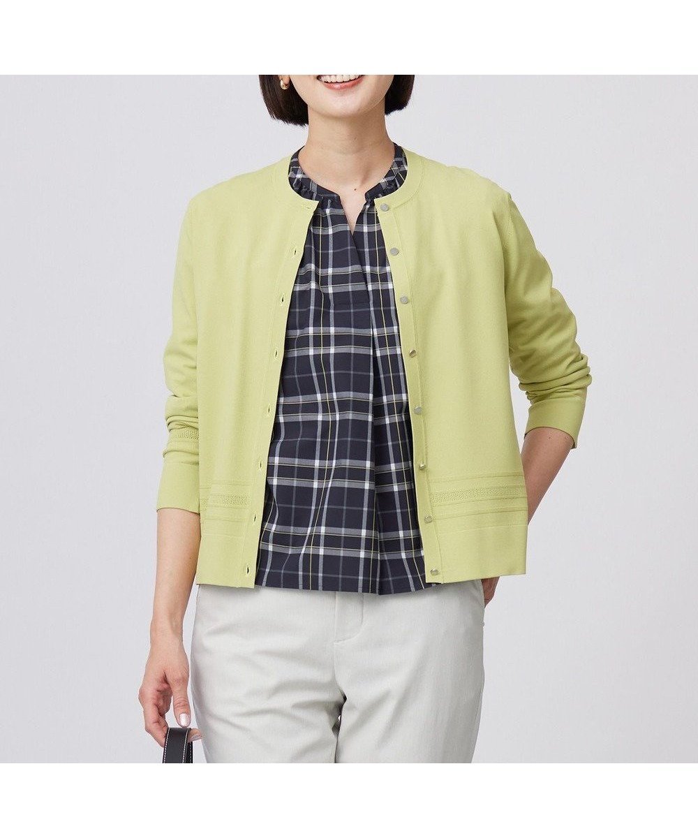 【ジェイ プレス/J.PRESS】の【洗える】RAYON ELITE STRETCH クルーネック カーディガン インテリア・キッズ・メンズ・レディースファッション・服の通販 founy(ファニー) 　ファッション　Fashion　レディースファッション　Fashion for Women　トップス・カットソー　Cut & Sew Tops　カーディガン・羽織り　Layered Style Cardigans　エレガント 上品　Elegant　カーディガン　Cardigan, Knitwear　ベーシック　Basic, Essential　夏　Summer　春　Spring　S/S・春夏　SS, Spring/Summer, Warm Season　洗える　Machine Washable　ピスタチオ系|ID: prp329100004430036 ipo3291000000033010620
