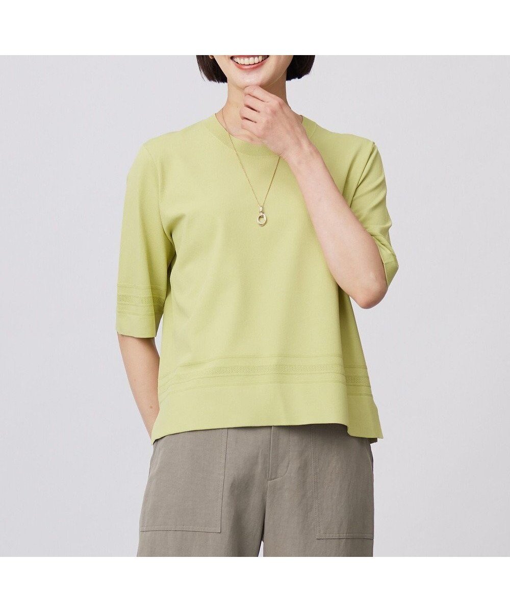 【ジェイ プレス/J.PRESS】の【洗える】RAYON ELITE STRETCH クルーネック ニット インテリア・キッズ・メンズ・レディースファッション・服の通販 founy(ファニー) 　ファッション　Fashion　レディースファッション　Fashion for Women　トップス・カットソー　Cut & Sew Tops　ニット　Knit Tops & Sweaters　セーター　Sweater, Knitwear　夏　Summer　春　Spring　S/S・春夏　SS, Spring/Summer, Warm Season　洗える　Machine Washable　ピスタチオ系|ID: prp329100004430039 ipo3291000000032650289