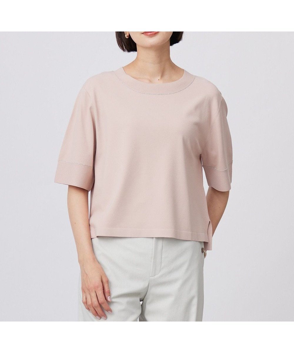 【ジェイ プレス/J.PRESS】の【洗える】RAYON ELITE STRETCH ニットT インテリア・キッズ・メンズ・レディースファッション・服の通販 founy(ファニー) 　ファッション　Fashion　レディースファッション　Fashion for Women　トップス・カットソー　Cut & Sew Tops　ニット　Knit Tops & Sweaters　エレガント 上品　Elegant　ストレッチ　Stretch, Stretchy Fabric　セーター　Sweater, Knitwear　トレンド　Trend, Trending Now　バランス　Balance, Style Balance　フィット　Fit, Slim Fit　夏　Summer　春　Spring　S/S・春夏　SS, Spring/Summer, Warm Season　洗える　Machine Washable　ピンク系|ID: prp329100004430040 ipo3291000000032663959