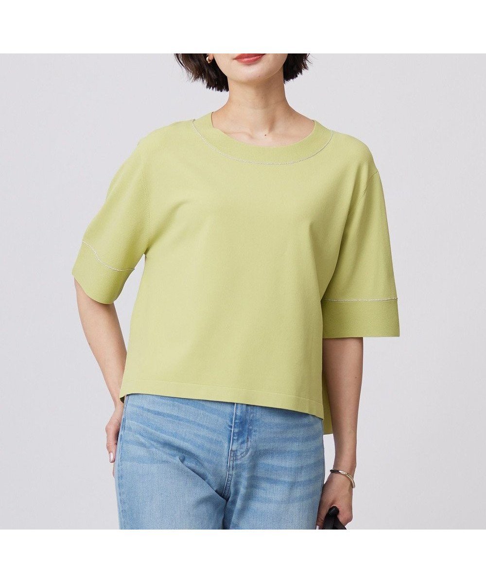 【ジェイ プレス/J.PRESS】の【洗える】RAYON ELITE STRETCH ニットT インテリア・キッズ・メンズ・レディースファッション・服の通販 founy(ファニー) 　ファッション　Fashion　レディースファッション　Fashion for Women　トップス・カットソー　Cut & Sew Tops　ニット　Knit Tops & Sweaters　エレガント 上品　Elegant　ストレッチ　Stretch, Stretchy Fabric　セーター　Sweater, Knitwear　トレンド　Trend, Trending Now　バランス　Balance, Style Balance　フィット　Fit, Slim Fit　夏　Summer　春　Spring　S/S・春夏　SS, Spring/Summer, Warm Season　洗える　Machine Washable　ピスタチオ系|ID: prp329100004430040 ipo3291000000033542287