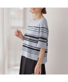 【ジェイ プレス/J.PRESS】の【洗える】RAYON ELITE STRETCH ボーダー ニットT サックス×ネイビー系|ID: prp329100004430042 ipo3291000000032676866