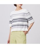 【ジェイ プレス/J.PRESS】の【洗える】RAYON ELITE STRETCH ボーダー ニットT オフ×スレート系|ID: prp329100004430042 ipo3291000000034296004
