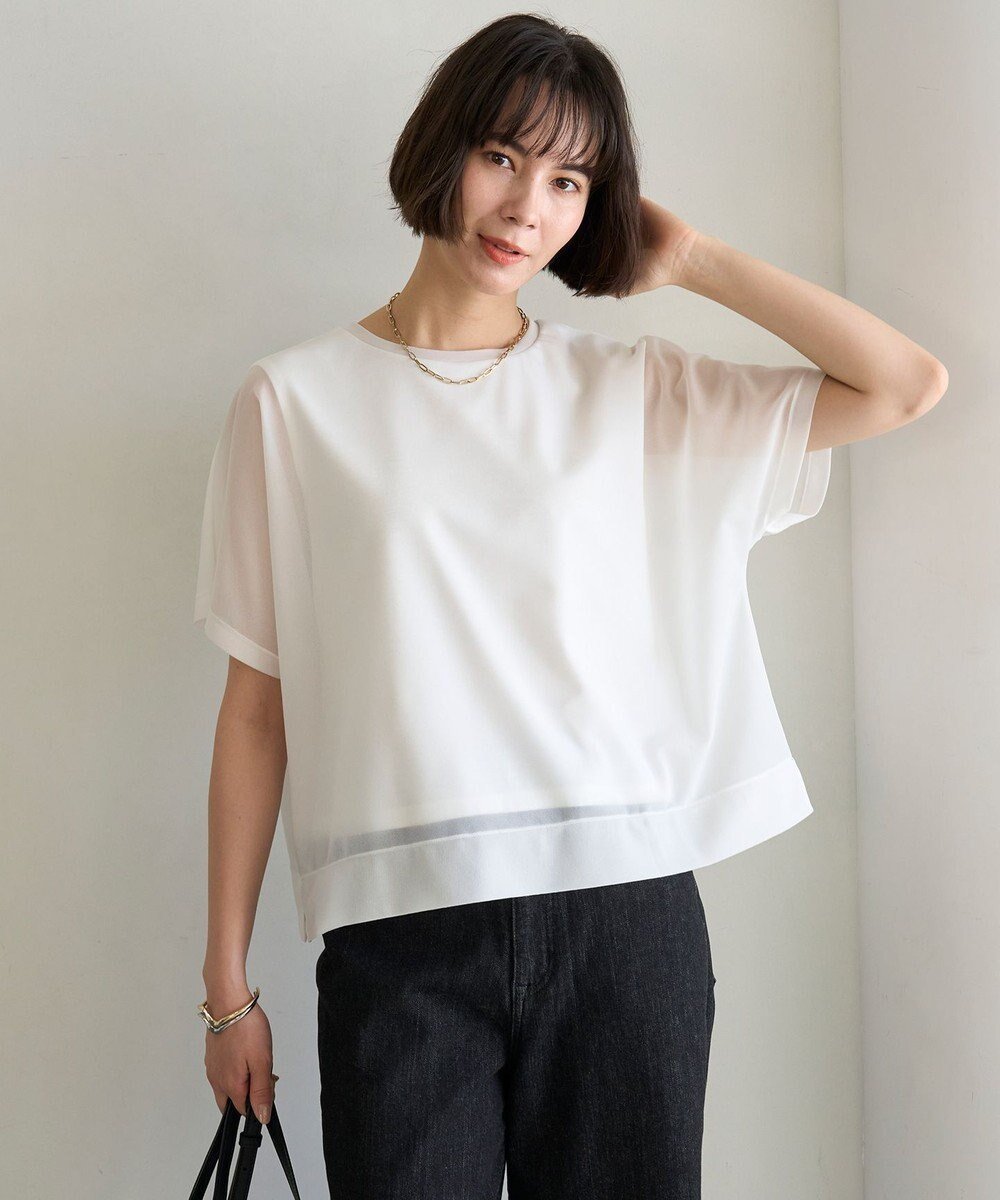 【アンフィーロ 自由区/UNFILO】の【洗える/ストレッチ】シアーレイヤードT 人気、トレンドファッション・服の通販 founy(ファニー) 　ファッション　Fashion　レディースファッション　Fashion for Women　トップス・カットソー　Cut & Sew Tops　シャツ・ブラウス・オフィスカジュアル　Elegant Blouses & Button-Ups　ロングTシャツ・Tシャツ　Longline T-Shirts & Tees　カットソー・ベーシックTシャツ　Cut-and-Sewn Tops / Stretch Tees & Basics　インナー　Innerwear　オーガンジー　Organza Fabric　春　Spring　洗える　Machine Washable　カットソー　Cut and Sewn Top　抗菌　Antibacterial, Bacteria-Resistant　シアー　Sheer, See-Through　ストレッチ　Stretch, Stretchy Fabric　タンク　Tank Top, Sleeveless Top　S/S・春夏　SS, Spring/Summer, Warm Season　再入荷　Restock / Back in Stock　夏　Summer　 other-1|ID: prp329100004430340 ipo3291000000032682169