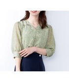 【ティアクラッセ/Tiaclasse】の【洗える】花柄Vネックブラウス グリーン|ID: prp329100004430617 ipo3291000000031826228