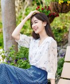 【ティアクラッセ/Tiaclasse】の【洗える】花柄Vネックブラウス オフホワイト|ID: prp329100004430617 ipo3291000000031826236