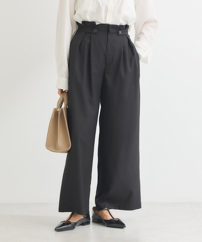 【グリーンパークス/Green Parks】の・ELENCARE DUE サイドベルトタックパンツ インテリア・キッズ・メンズ・レディースファッション・服の通販 founy(ファニー) https://founy.com/ ファッション Fashion レディースファッション Fashion for Women パンツ Pants & Trousers ベルト&ウエストマーク Belts & Waist Accessories おすすめ Recommended / Our Picks ポケット Pocket, Pocket Detail ロング Long, Long-Length ワイド Wide, Wide Fit 夏 Summer 春 Spring S/S・春夏 SS, Spring/Summer, Warm Season |ID: prp329100004430729 ipo3291000000032211450