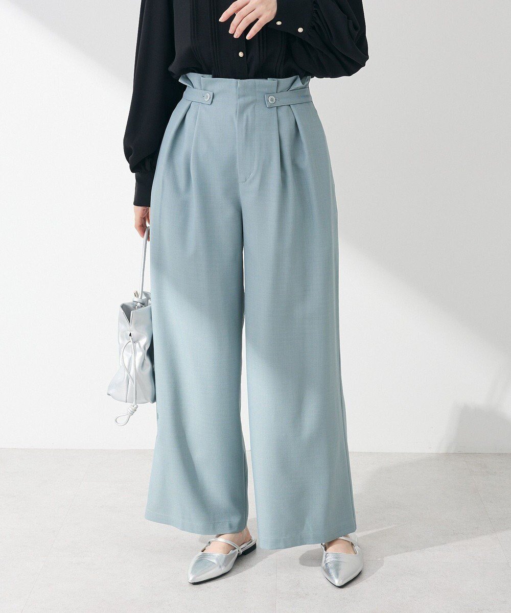 【グリーンパークス/Green Parks】の・ELENCARE DUE サイドベルトタックパンツ インテリア・キッズ・メンズ・レディースファッション・服の通販 founy(ファニー) 　ファッション　Fashion　レディースファッション　Fashion for Women　パンツ　Pants & Trousers　ベルト&ウエストマーク　Belts & Waist Accessories　おすすめ　Recommended / Our Picks　ポケット　Pocket, Pocket Detail　ロング　Long, Long-Length　ワイド　Wide, Wide Fit　夏　Summer　春　Spring　S/S・春夏　SS, Spring/Summer, Warm Season　Green|ID: prp329100004430729 ipo3291000000032211459