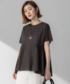 【23区/NIJYUSANKU】の【洗える】カラミ ストライプ ペプラム ブラウス ダークブラウン系|ID:prp329100004430813