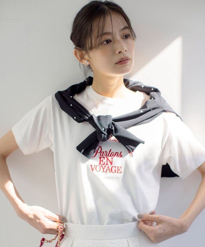 【組曲/KUMIKYOKU】のフロッキーロゴTシャツ インテリア・キッズ・メンズ・レディースファッション・服の通販 founy(ファニー) https://founy.com/ ファッション Fashion レディースファッション WOMEN トップス・カットソー Tops/Tshirt シャツ/ブラウス Shirts/Blouses ロング / Tシャツ T-Shirts カットソー Cut and Sewn 春 Spring カットソー Cut And Sew シリコン Silicon スリット Slit フランス France フレンチ French プリント Print ベルベット Velvet S/S・春夏 Ss・Spring/Summer 夏 Summer 旅行 Travel エレガント 上品 Elegant |ID: prp329100004430835 ipo3291000000031133476