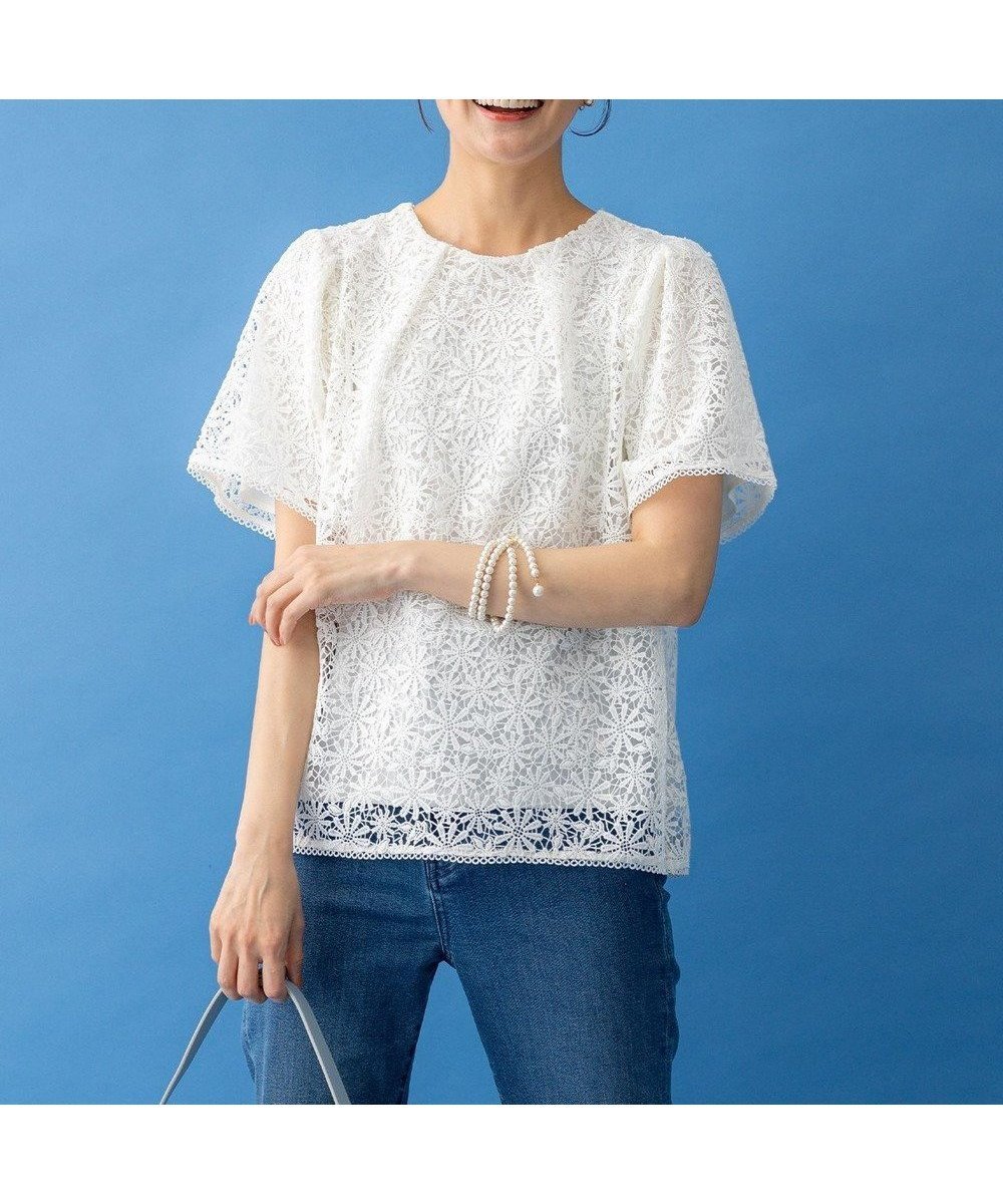 【組曲/KUMIKYOKU】のフラワーレース ブラウス 人気、トレンドファッション・服の通販 founy(ファニー) 　ファッション　Fashion　レディースファッション　Fashion for Women　トップス・カットソー　Cut & Sew Tops　シャツ・ブラウス・オフィスカジュアル　Elegant Blouses & Button-Ups　ロングTシャツ・Tシャツ　Longline T-Shirts & Tees　カットソー・ベーシックTシャツ　Cut-and-Sewn Tops / Stretch Tees & Basics　インナー　Innerwear　春　Spring　カットソー　Cut and Sewn Top　ケミカル　Chemical, Chemical Wash　シフォン　Chiffon, Lightweight Fabric　フラワー　Flower, Floral　フレア　Flare, Flared　リラックス　Relax, Relaxed Fit　レース　Lace, Lace Fabric　S/S・春夏　SS, Spring/Summer, Warm Season　再入荷　Restock / Back in Stock　夏　Summer　 other-1|ID: prp329100004430838 ipo3291000000032550511