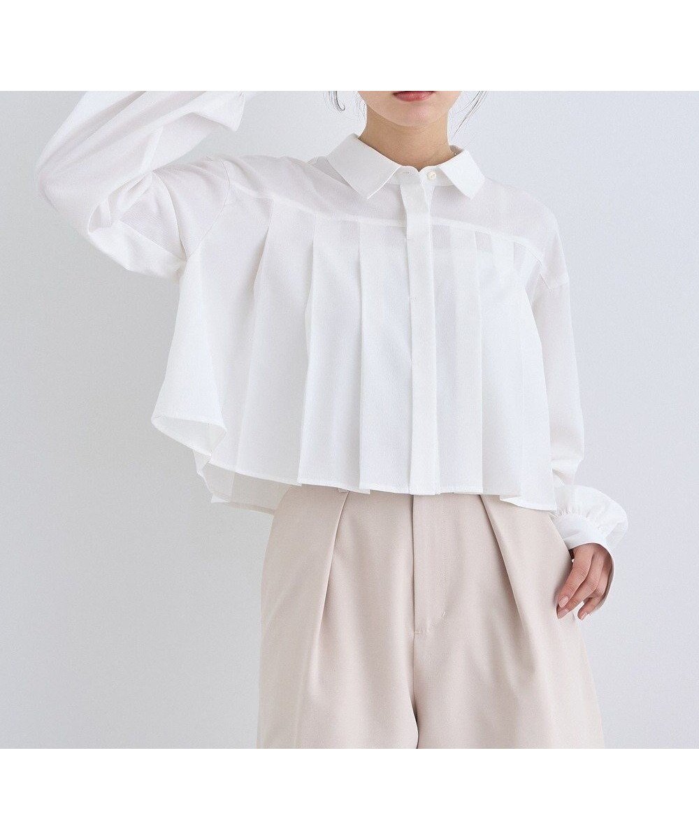 【アースミュージックアンドエコロジー/earth music&ecology】のタックプリーツショートシャツ 人気、トレンドファッション・服の通販 founy(ファニー) 　ファッション　Fashion　レディースファッション　Fashion for Women　トップス・カットソー　Cut & Sew Tops　シャツ・ブラウス・オフィスカジュアル　Elegant Blouses & Button-Ups　おすすめ　Recommended / Our Picks　シンプル　Simple, Minimal　プリーツ　Pleats, Pleated　ポケット　Pocket, Pocket Detail　ワイド　Wide, Wide Fit　夏　Summer　春　Spring　S/S・春夏　SS, Spring/Summer, Warm Season　長袖　Long Sleeve, Full Sleeve　 other-1|ID: prp329100004430860 ipo3291000000032670038