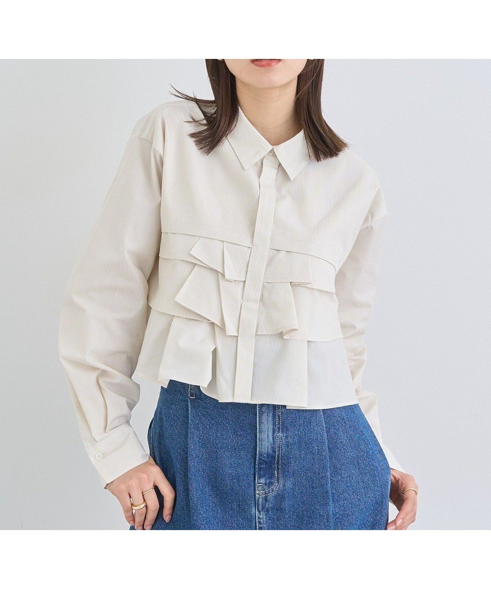 【アースミュージックアンドエコロジー/earth music&ecology】のティアードショートシャツ 人気、トレンドファッション・服の通販 founy(ファニー) 　ファッション　Fashion　レディースファッション　Fashion for Women　トップス・カットソー　Cut & Sew Tops　シャツ・ブラウス・オフィスカジュアル　Elegant Blouses & Button-Ups　おすすめ　Recommended / Our Picks　ショート　Short, Short Length　シンプル　Simple, Minimal　ストライプ　Stripe, Striped Pattern　トレンド　Trend, Trending Now　フロント　Front, Front Design　ベーシック　Basic, Essential　ポケット　Pocket, Pocket Detail　夏　Summer　春　Spring　S/S・春夏　SS, Spring/Summer, Warm Season　 other-1|ID: prp329100004430862 ipo3291000000033606593