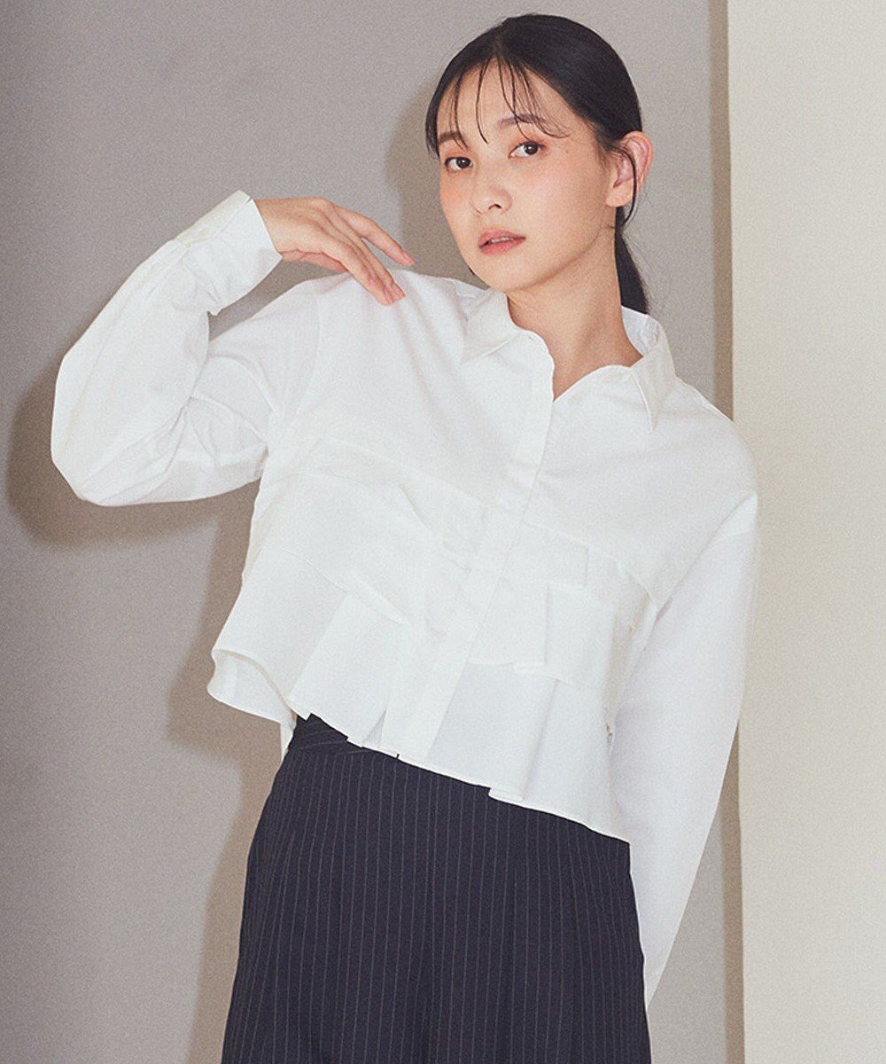 【アースミュージックアンドエコロジー/earth music&ecology】のティアードショートシャツ インテリア・キッズ・メンズ・レディースファッション・服の通販 founy(ファニー) 　ファッション　Fashion　レディースファッション　Fashion for Women　トップス・カットソー　Cut & Sew Tops　シャツ・ブラウス・オフィスカジュアル　Elegant Blouses & Button-Ups　おすすめ　Recommended / Our Picks　ショート　Short, Short Length　シンプル　Simple, Minimal　ストライプ　Stripe, Striped Pattern　トレンド　Trend, Trending Now　フロント　Front, Front Design　ベーシック　Basic, Essential　ポケット　Pocket, Pocket Detail　夏　Summer　春　Spring　S/S・春夏　SS, Spring/Summer, Warm Season　Off White|ID: prp329100004430862 ipo3291000000033606596