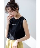 【エニィ スィス/any SiS】の【洗える】ノースリーブロゴ Tシャツ ブラック系|ID: prp329100004430868 ipo3291000000034295893