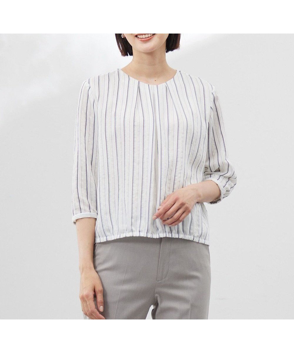 【ジェイ プレス/J.PRESS】の【洗える】ランダムストライプ シアー プルオーバー カットソー 人気、トレンドファッション・服の通販 founy(ファニー) ファッション Fashion レディースファッション Fashion for Women トップス・カットソー Cut & Sew Tops シャツ・ブラウス・オフィスカジュアル Elegant Blouses & Button-Ups ロングTシャツ・Tシャツ Longline T-Shirts & Tees カジュアルプルオーバー・ニットトップス Pullovers & Knit Tops / Casual Pullovers カットソー・ベーシックTシャツ Cut-and-Sewn Tops / Stretch Tees & Basics インナー Innerwear 春 Spring 洗える Machine Washable カットソー Cut and Sewn Top シアー Sheer, See-Through シンプル Simple, Minimal ストライプ Stripe, Striped Pattern テクスチャー Texture, Textured Fabric ドレープ Drape, Draping Fabric ランダム Random, Irregular S/S・春夏 SS, Spring/Summer, Warm Season 夏 Summer エレガント 上品 Elegant other-1|ID: prp329100004430875 ipo3291000000034244335