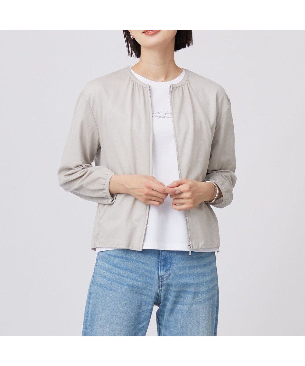 【ジェイ プレス/J.PRESS】の【接触冷感・洗える】シアー ブルゾン 人気、トレンドファッション・服の通販 founy(ファニー) 　ファッション　Fashion　レディースファッション　WOMEN　アウター　Coat Outerwear　ブルゾン　Blouson/Jackets　トップス・カットソー　Tops/Tshirt　シャツ/ブラウス　Shirts/Blouses　ロング / Tシャツ　T-Shirts　カットソー　Cut and Sewn　春　Spring　洗える　Washable　カットソー　Cut And Sew　ギャザー　Gather　シアー　Sheer　デニム　Denim　ドレープ　Drape　なめらか　Smooth　ブルゾン　Blouson　ポケット　Pocket　ワーク　Work　S/S・春夏　Ss・Spring/Summer　夏　Summer　エレガント 上品　Elegant　 other-1|ID: prp329100004430884 ipo3291000000031731194