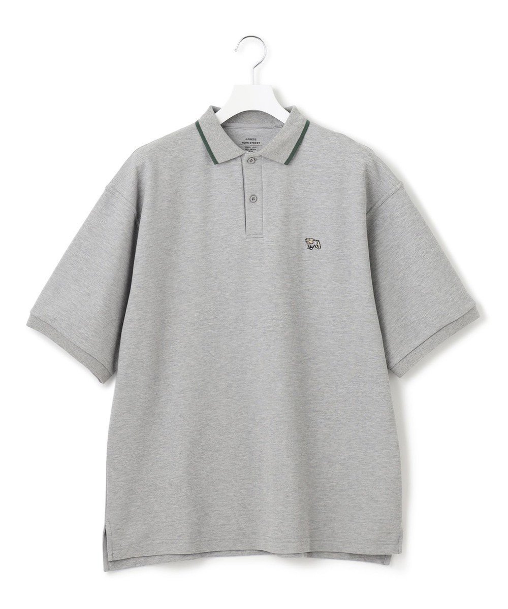【ジェイプレスヨークストリート/J.PRESS YORK STREET】の【UNISEX】ブルドック ワンポイント ポロシャツ インテリア・キッズ・メンズ・レディースファッション・服の通販 founy(ファニー) 　ファッション　Fashion　レディースファッション　Ladies' Fashion Online　トップス・カットソー　Tops/Tshirt　シャツ/ブラウス　Shirts/Blouses　ポロシャツ　Polo Shirts　ユニセックス　Unisex　ポロシャツ　Polo Shirt　ワンポイント　One Point　夏　Summer　定番　Standard　春　Spring　S/S・春夏　Ss・Spring/Summer　鹿の子　Pique　ライトグレー系|ID: prp329100004431696 ipo3291000000032440864
