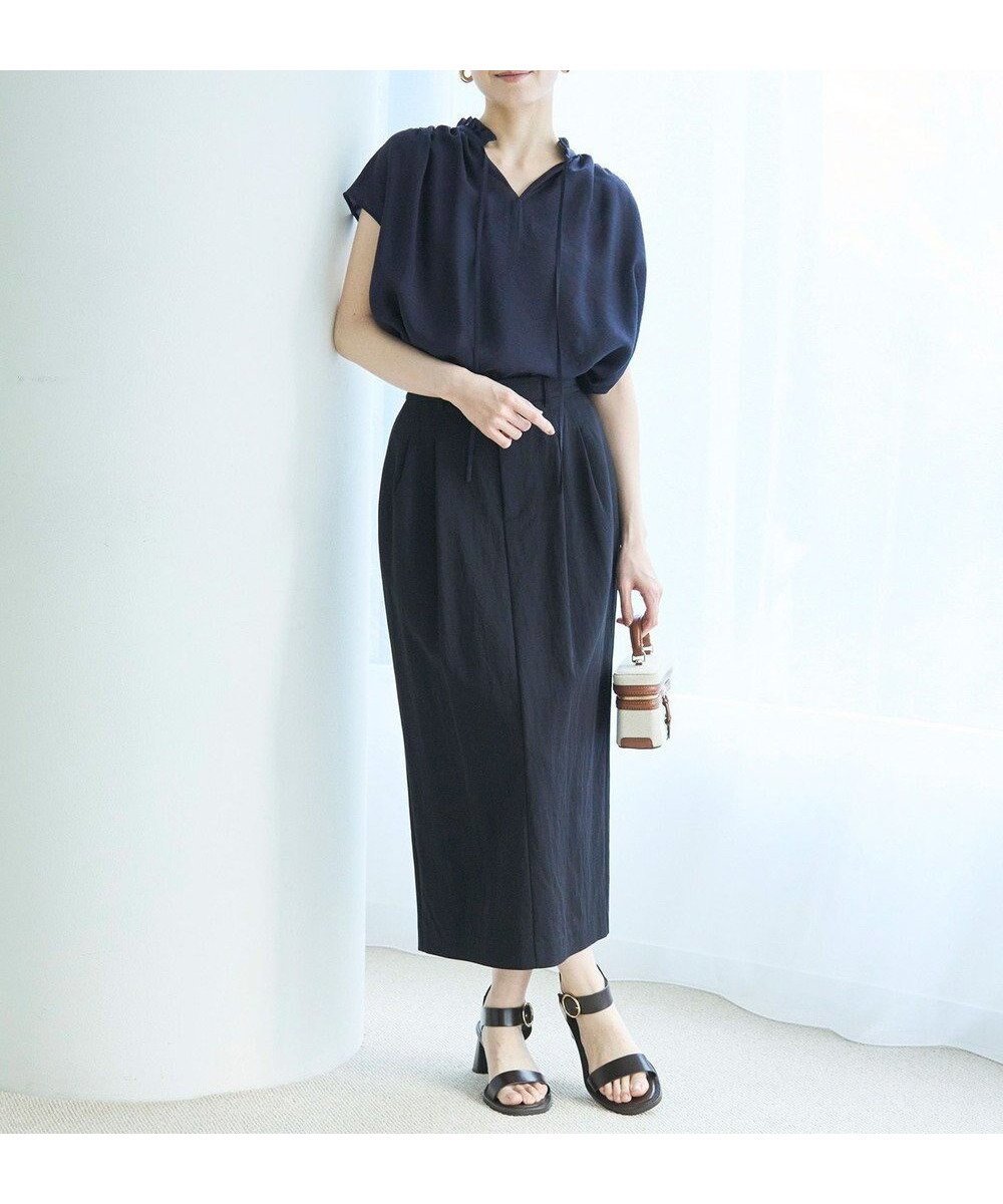 【アンフィーロ 自由区/UNFILO】のタックスカート インテリア・キッズ・メンズ・レディースファッション・服の通販 founy(ファニー) 　ファッション　Fashion　レディースファッション　Fashion for Women　スカート　Skirts　おすすめ　Recommended / Our Picks　ツイル　Twist, Twisted Detail　リラックス　Relax, Relaxed Fit　ワーク　Workwear, Utility Style　夏　Summer　春　Spring　S/S・春夏　SS, Spring/Summer, Warm Season　ネイビー|ID: prp329100004431854 ipo3291000000032563454