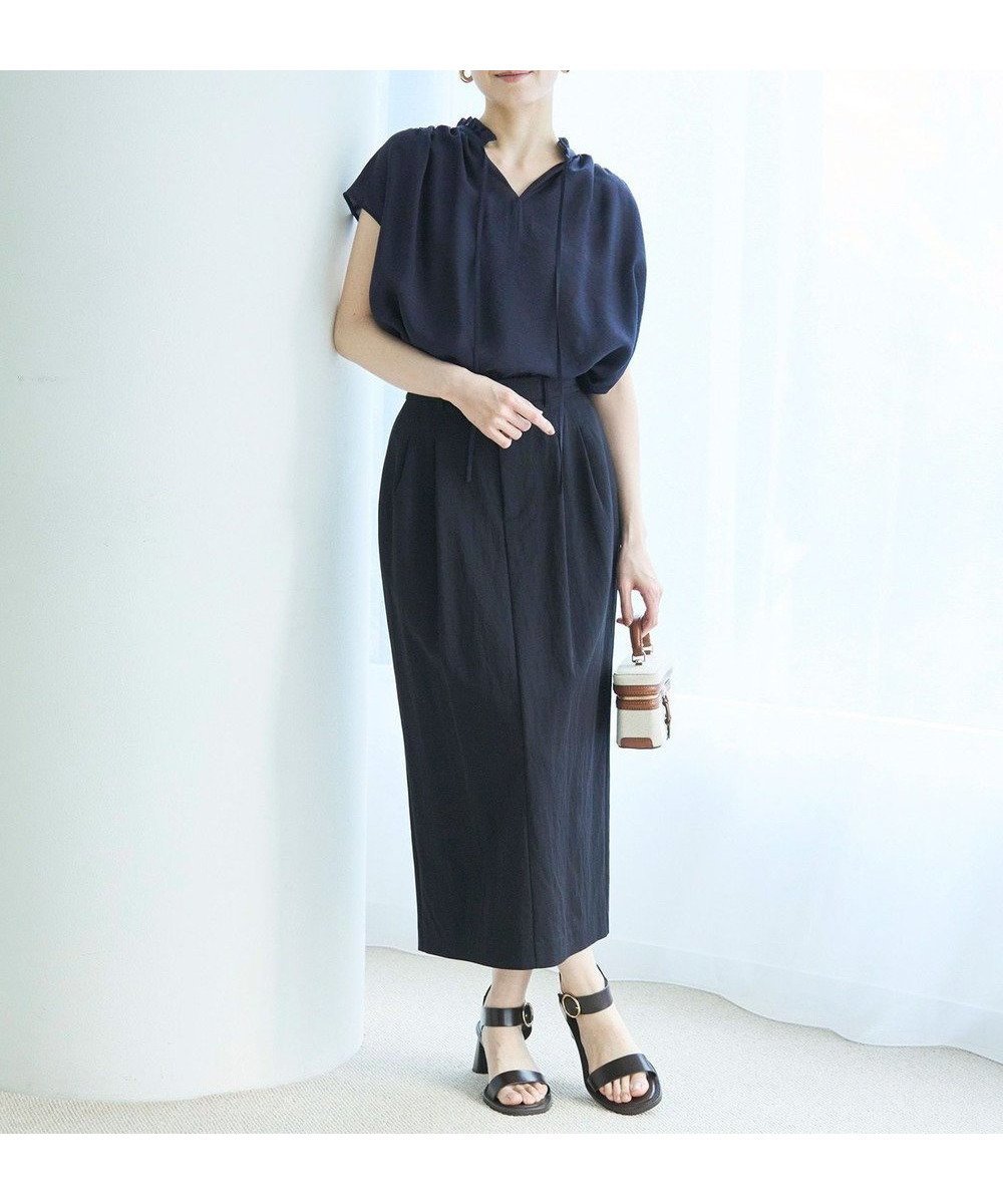 【アンフィーロ 自由区/UNFILO】のタックスカート インテリア・キッズ・メンズ・レディースファッション・服の通販 founy(ファニー) 　ファッション　Fashion　レディースファッション　Fashion for Women　スカート　Skirts　おすすめ　Recommended / Our Picks　ツイル　Twist, Twisted Detail　リラックス　Relax, Relaxed Fit　ワーク　Workwear, Utility Style　夏　Summer　春　Spring　S/S・春夏　SS, Spring/Summer, Warm Season　ネイビー|ID: prp329100004431854 ipo3291000000033452767