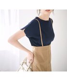 【エニィ スィス/any SiS】の【接触冷感・UVカット・洗える】ビューティクール フレンチ ニットT ネイビー|ID: prp329100004431859 ipo3291000000033566296