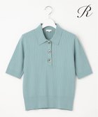 【23区/NIJYUSANKU】の【R(アール)】シルクコットン ポロカラー リブニット ライトアッシュグリーン系|ID: prp329100004431922 ipo3291000000031916138