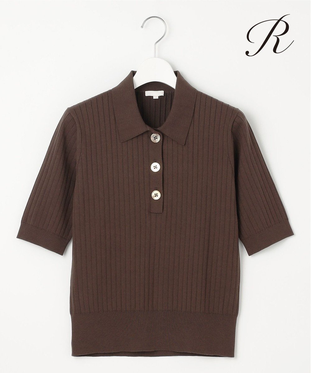 【23区/NIJYUSANKU】の【R(アール)】シルクコットン ポロカラー リブニット インテリア・キッズ・メンズ・レディースファッション・服の通販 founy(ファニー) 　ファッション　Fashion　レディースファッション　Fashion for Women　トップス・カットソー　Cut & Sew Tops　ニット　Knit Tops & Sweaters　春　Spring　シルク　Silk, 100% Silk　ストレッチ　Stretch, Stretchy Fabric　セーター　Sweater, Knitwear　人気　Popular, Best Seller　ベーシック　Basic, Essential　半袖　Short Sleeve, Half Sleeve　リブニット　Rib Knit, Ribbed Knit　S/S・春夏　SS, Spring/Summer, Warm Season　夏　Summer　エレガント 上品　Elegant　2025年　2025　2025春夏・S/S　Spring/Summer 2025 SS25　ダークブラウン系|ID: prp329100004431922 ipo3291000000032453046
