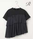 【23区/NIJYUSANKU】の【R(アール)】プレミアムコットンジャージー ペプラムレイヤード カットソー ブラック系|ID: prp329100004431956 ipo3291000000033153301