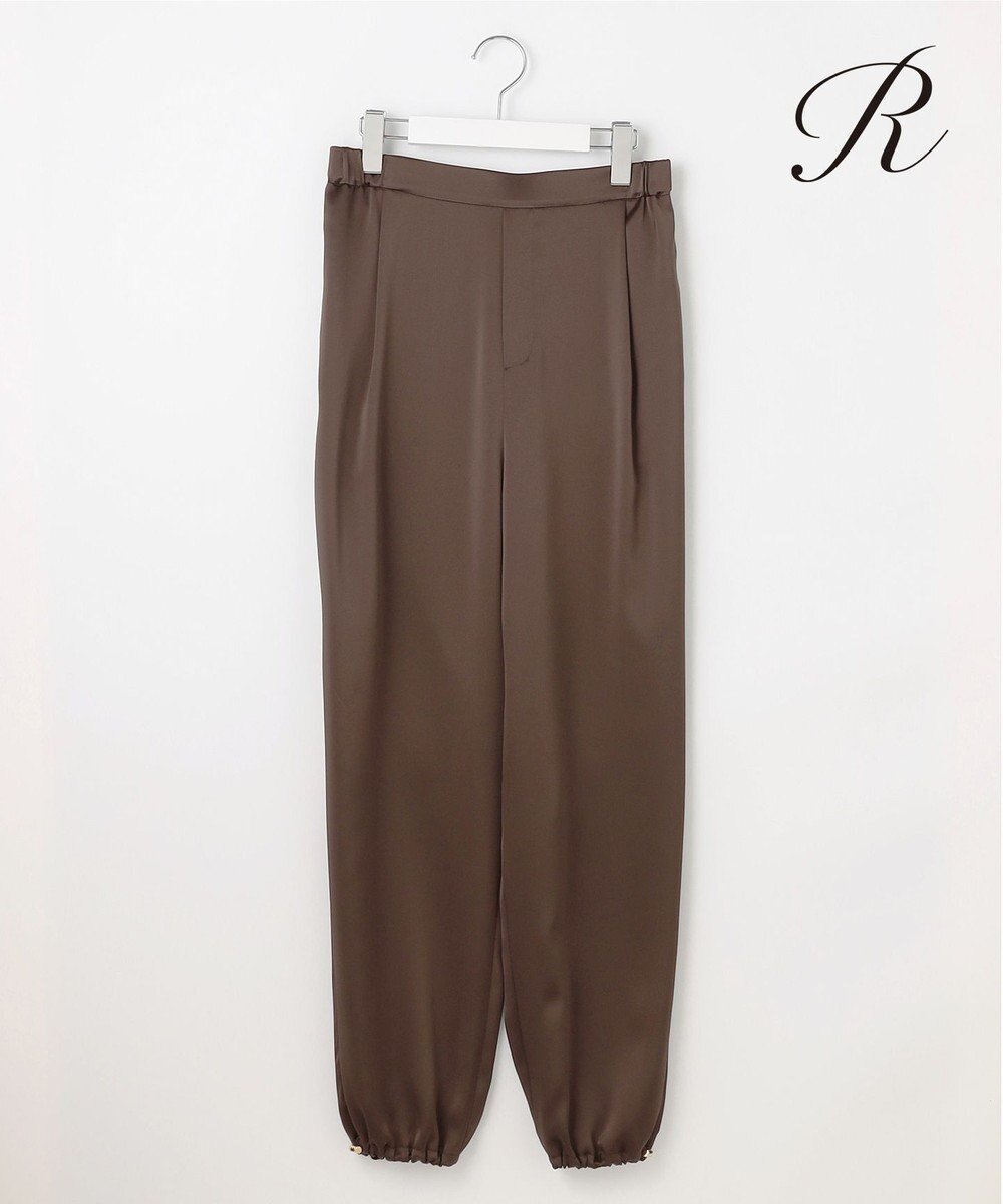 【23区/NIJYUSANKU】の【R(アール)】トリアセサテン ドロストパンツ インテリア・キッズ・メンズ・レディースファッション・服の通販 founy(ファニー) 　ファッション　Fashion　レディースファッション　WOMEN　パンツ　Pants　エレガント 上品　Elegant　春　Spring　ギャザー　Gather　サテン　Satin　シルク　Silk　セットアップ　Set Up　とろみ　Thickness　ドレープ　Drape　ドローストリング　Drawstring　人気　Popularity　フロント　Front　S/S・春夏　Ss・Spring/Summer　おすすめ　Recommend　夏　Summer　2025年　2025　2025春夏・S/S　Ss,Spring/Summer,2025　ダークブラウン系|ID: prp329100004431961 ipo3291000000032025978