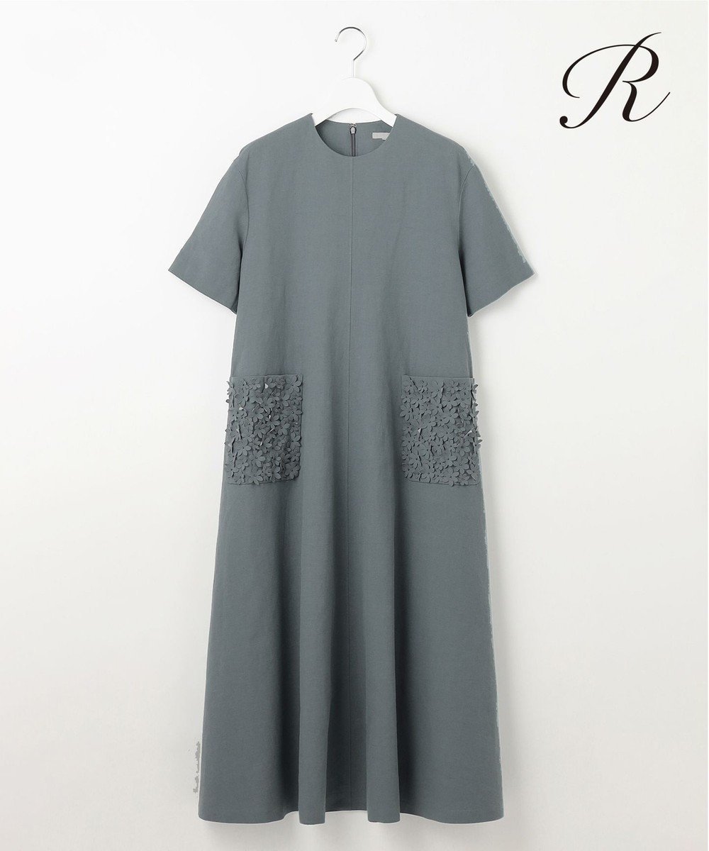 【23区/NIJYUSANKU】の【R(アール)】コットンリネン ポケットデザイン ワンピース インテリア・キッズ・メンズ・レディースファッション・服の通販 founy(ファニー) 　ファッション　Fashion　レディースファッション　Ladies' Fashion Online　ワンピース　Dress　春　Spring　人気　Popularity　ポケット　Pocket　半袖　Short Sleeve　モチーフ　Motif　リネン　Linen　S/S・春夏　Ss・Spring/Summer　再入荷　Restock/Back In Stock/Re Arrival　夏　Summer　2025年　2025　2025春夏・S/S　Ss,Spring/Summer,2025　アッシュグリーン系|ID: prp329100004431966 ipo3291000000032616629