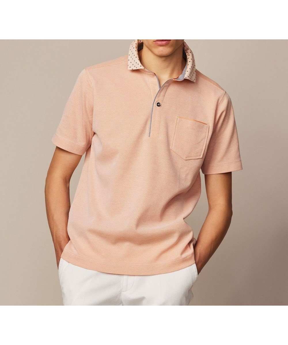 【ジョセフ アブード/JOSEPH ABBOUD / MEN】の【ギフトでも人気!オーガニックコットン使用】ダディ ポロシャツ インテリア・キッズ・メンズ・レディースファッション・服の通販 founy(ファニー) 　ファッション　Fashion　メンズファッション　Fashion for Men　トップス・カットソー　Cut & Sew Tops　メンズシャツ　Shirts　ポロシャツ / きれいめカジュアルスタイル　Polo Shirts　アロハ　Aloha　春　Spring　吸水　Absorbent, Quick-Dry　スキッパー　Skipper, Open Collar　人気　Popular, Best Seller　ポロシャツ　Polo Shirt, Collared Tee　半袖　Short Sleeve, Half Sleeve　リネン　Linen, Linen Fabric　リーフ　Leaf, Botanical Leaf　S/S・春夏　SS, Spring/Summer, Warm Season　おすすめ　Recommended / Our Picks　夏　Summer　ギフト プレゼント　Gift / Present　ライトオレンジ系|ID: prp329100004433154 ipo3291000000033653715