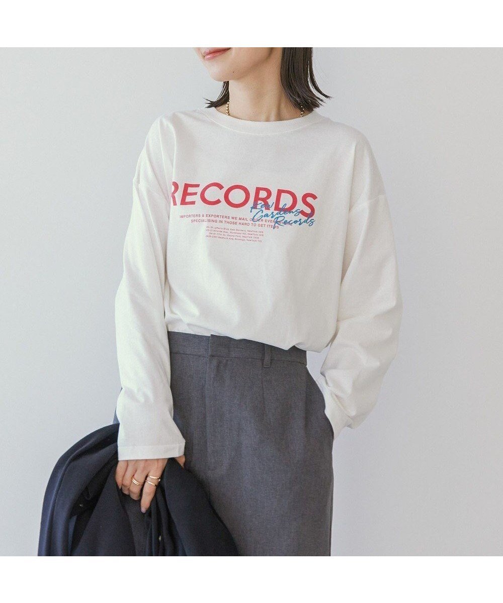 【アメリカンホリック/AMERICAN HOLIC】のRECORDSロングTシャツ インテリア・キッズ・メンズ・レディースファッション・服の通販 founy(ファニー) 　ファッション　Fashion　レディースファッション　WOMEN　トップス・カットソー　Tops/Tshirt　シャツ/ブラウス　Shirts/Blouses　ロング / Tシャツ　T-Shirts　カットソー　Cut and Sewn　おすすめ　Recommend　イエロー　Yellow　カットソー　Cut And Sew　トレンド　Trend　プリント　Print　ベーシック　Basic　ロング　Long　夏　Summer　春　Spring　S/S・春夏　Ss・Spring/Summer　Off White|ID: prp329100004433934 ipo3291000000031963932
