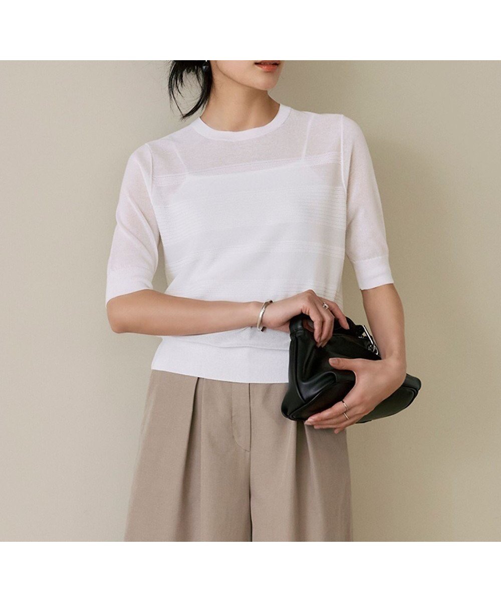 【アイシービー/iCB】の【洗える】 レースパターン ニット 人気、トレンドファッション・服の通販 founy(ファニー) 　ファッション　Fashion　レディースファッション　Ladies' Fashion Online　トップス・カットソー　Tops/Tshirt　ニット　Knit Tops　インナー　Inner　春　Spring　洗える　Washable　サマー　Summer　シアー　Sheer　シルク　Silk　ジャケット　Jacket　セーター　Sweater　パターン　Pattern　ランダム　Random　レース　Race　S/S・春夏　Ss・Spring/Summer　夏　Summer　エレガント 上品　Elegant　2025年　2025　2025春夏・S/S　Ss,Spring/Summer,2025　 other-1|ID: prp329100004433942 ipo3291000000032663543