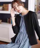 【ティアクラッセ/Tiaclasse】の【小倉優子さん着用】【洗える】ピンタックノーカラージャケット ブラック|ID: prp329100004433953 ipo3291000000031612829