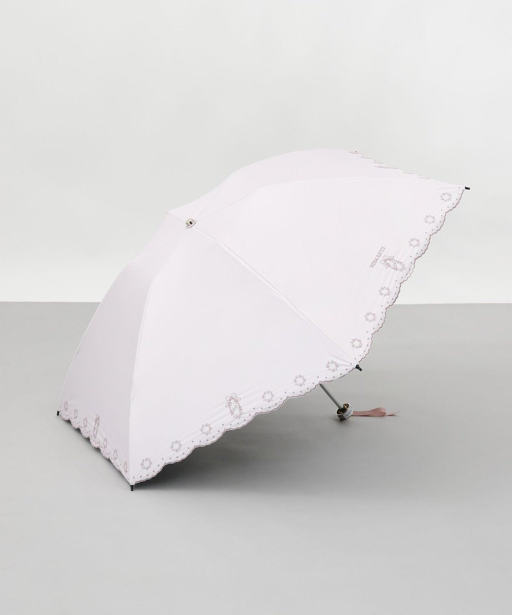 【アウロラ/AURORA】のNINA RICCI(ニナリッチ)花柄刺繍晴雨兼用パラソル(折りたたみ傘) インテリア・キッズ・メンズ・レディースファッション・服の通販 founy(ファニー) 　ファッション　Fashion　レディースファッション　WOMEN　傘 / レイングッズ　Umbrellas/Rainwear　ドット　Dot　フレンチ　French　ロマンティック　Romantic　傘　Umbrella　日傘　Parasol　軽量　Lightweight　ピンク|ID: prp329100004433980 ipo3291000000031926526