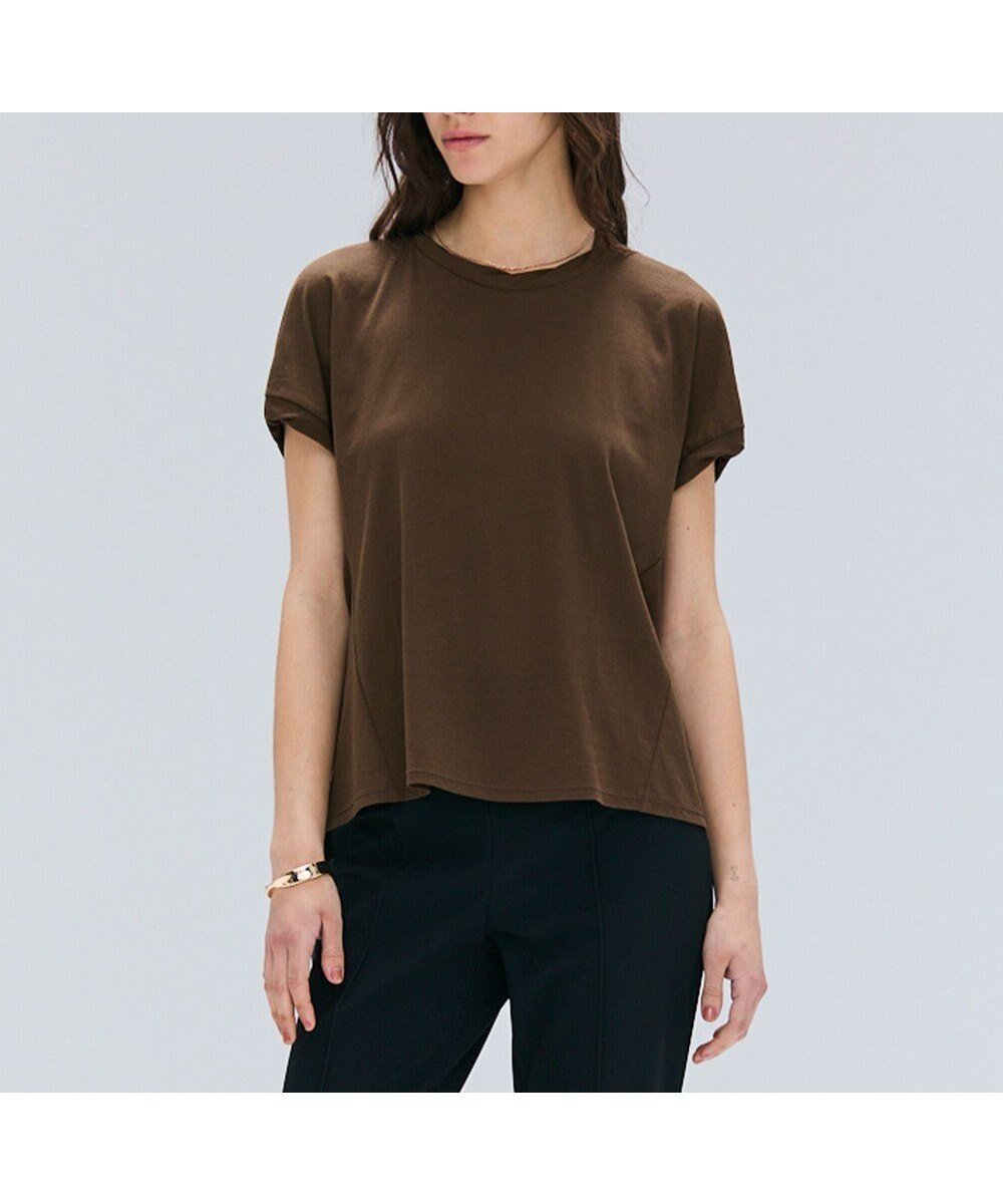 【ベイジ,/BEIGE,】の【BEIGE,ecru/WEB限定・洗える】FINE DRY TOUCH / ねじりデザインコットンクルーネックTシャツ インテリア・キッズ・メンズ・レディースファッション・服の通販 founy(ファニー) 　ファッション　Fashion　レディースファッション　WOMEN　トップス・カットソー　Tops/Tshirt　シャツ/ブラウス　Shirts/Blouses　ロング / Tシャツ　T-Shirts　カットソー　Cut and Sewn　カットソー　Cut And Sew　夏　Summer　春　Spring　S/S・春夏　Ss・Spring/Summer　洗える　Washable　Brown|ID: prp329100004434003 ipo3291000000031845477