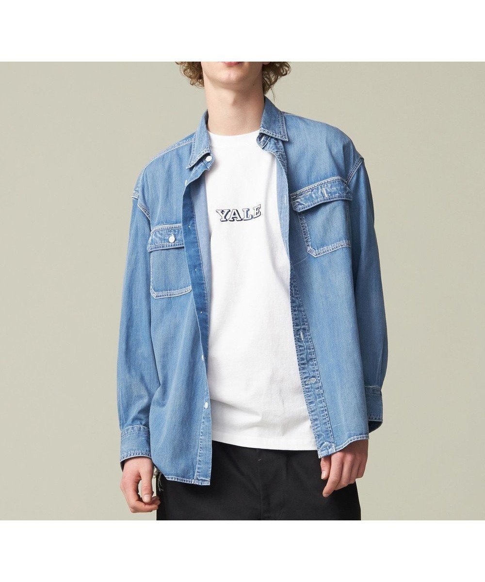 【ジェイプレスヨークストリート/J.PRESS YORK STREET】の【UNISEX】デニムワークシャツ 人気、トレンドファッション・服の通販 founy(ファニー) 　ファッション　Fashion　レディースファッション　WOMEN　トップス・カットソー　Tops/Tshirt　シャツ/ブラウス　Shirts/Blouses　ユニセックス　Unisex　おすすめ　Recommend　デニム　Denim　ポケット　Pocket　ワイド　Wide　ワーク　Work　夏　Summer　S/S・春夏　Ss・Spring/Summer　A/W・秋冬　Aw・Autumn/Winter・Fw・Fall-Winter　軽量　Lightweight　 other-1|ID: prp329100004434830 ipo3291000000031942024