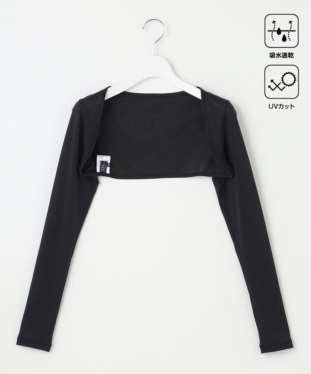 【23区 ゴルフ/NIJYUSANKU GOLF】のズレ知らずで快適に対策【UVケア】【吸水速乾】UVボレロ インテリア・キッズ・メンズ・レディースファッション・服の通販 founy(ファニー) 　ファッション　Fashion　レディースファッション　Fashion for Women　アウター　Coat / Outerwear Collection　ボレロ・ショート丈ジャケット / ドレス羽織りに　Boleros & Short Jackets　スポーツウェア　Functional & Stylish Sportswear　フィットネス用品・トレーニングアクセサリー　Fitness Accessories / Sports Gear / Exercise Equipment　インナー　Innerwear　ゴルフ　Golf　ストレッチ　Stretch, Stretchy Fabric　スポーツ　Sports, Activewear　ボレロ　Bolero, Short Cardigan　ポロシャツ　Polo Shirt, Collared Tee　モックネック　Mock Neck, Short Turtleneck　半袖　Short Sleeve, Half Sleeve　吸水　Absorbent, Quick-Dry　春　Spring　秋　Autumn　ブラック系|ID: prp329100004436015 ipo3291000000034253762