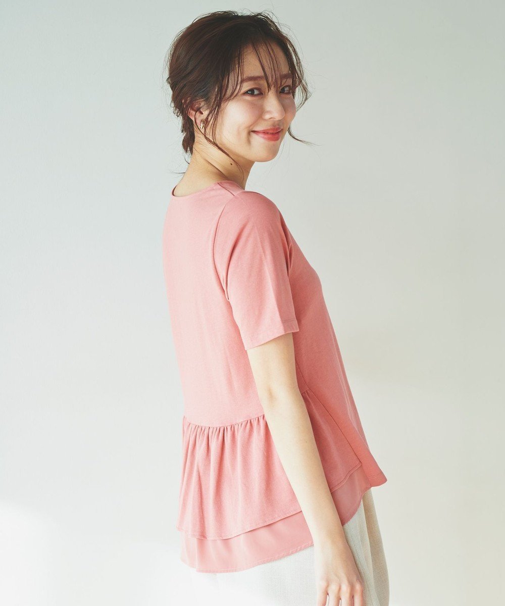 【フェルゥ/Feroux】の【UVケア】バックペプラムチュニック Tシャツ インテリア・キッズ・メンズ・レディースファッション・服の通販 founy(ファニー) 　ファッション　Fashion　レディースファッション　WOMEN　トップス・カットソー　Tops/Tshirt　シャツ/ブラウス　Shirts/Blouses　ロング / Tシャツ　T-Shirts　カットソー　Cut and Sewn　カットソー　Cut And Sew　ペプラム　Peplum　ボトム　Bottom　人気　Popularity　夏　Summer　定番　Standard　春　Spring　S/S・春夏　Ss・Spring/Summer　ピンク系|ID: prp329100004436318 ipo3291000000031975936