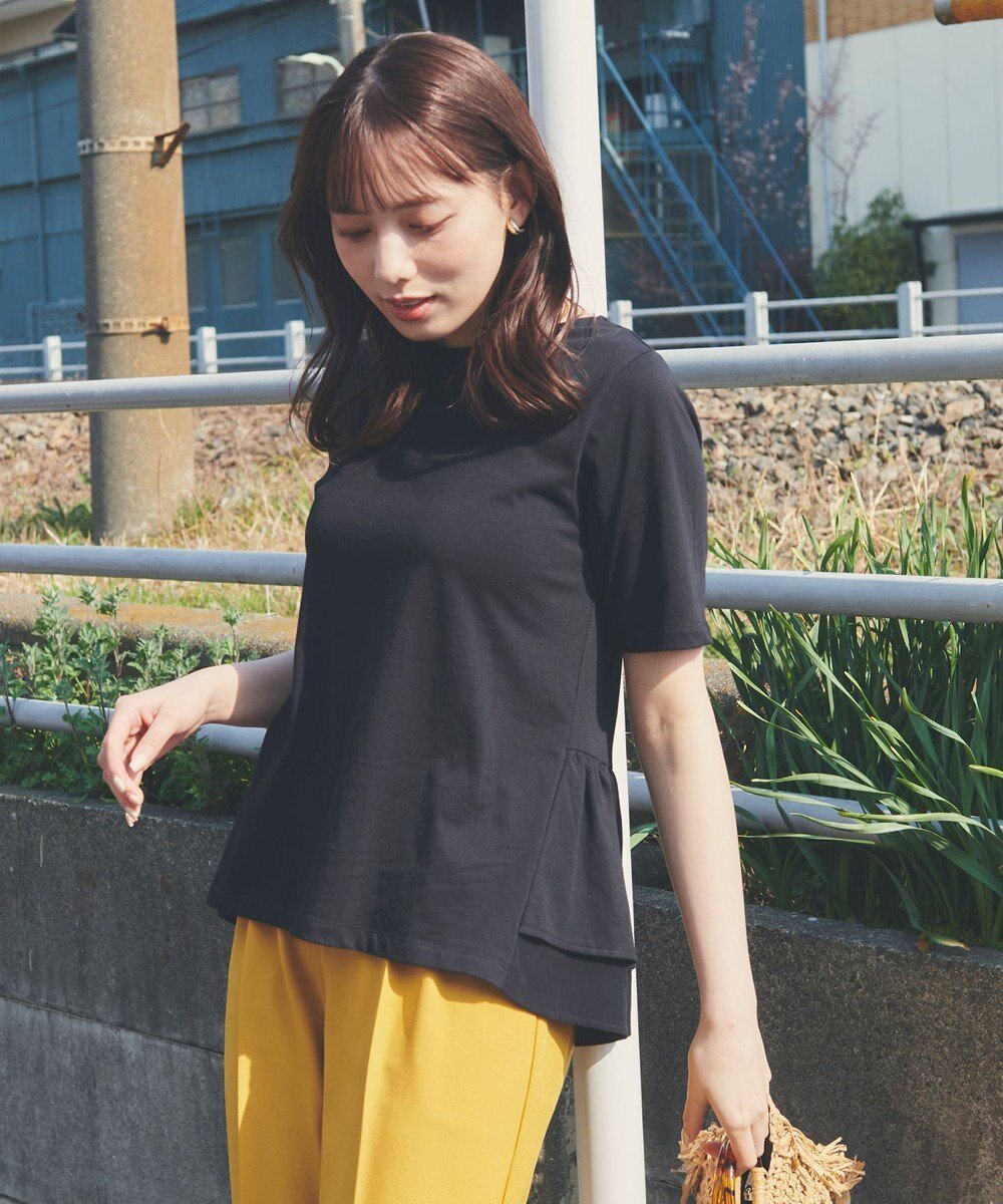 【フェルゥ/Feroux】の【UVケア】バックペプラムチュニック Tシャツ インテリア・キッズ・メンズ・レディースファッション・服の通販 founy(ファニー) 　ファッション　Fashion　レディースファッション　WOMEN　トップス・カットソー　Tops/Tshirt　シャツ/ブラウス　Shirts/Blouses　ロング / Tシャツ　T-Shirts　カットソー　Cut and Sewn　カットソー　Cut And Sew　ペプラム　Peplum　ボトム　Bottom　人気　Popularity　夏　Summer　定番　Standard　春　Spring　S/S・春夏　Ss・Spring/Summer　ブラック系|ID: prp329100004436318 ipo3291000000031975937
